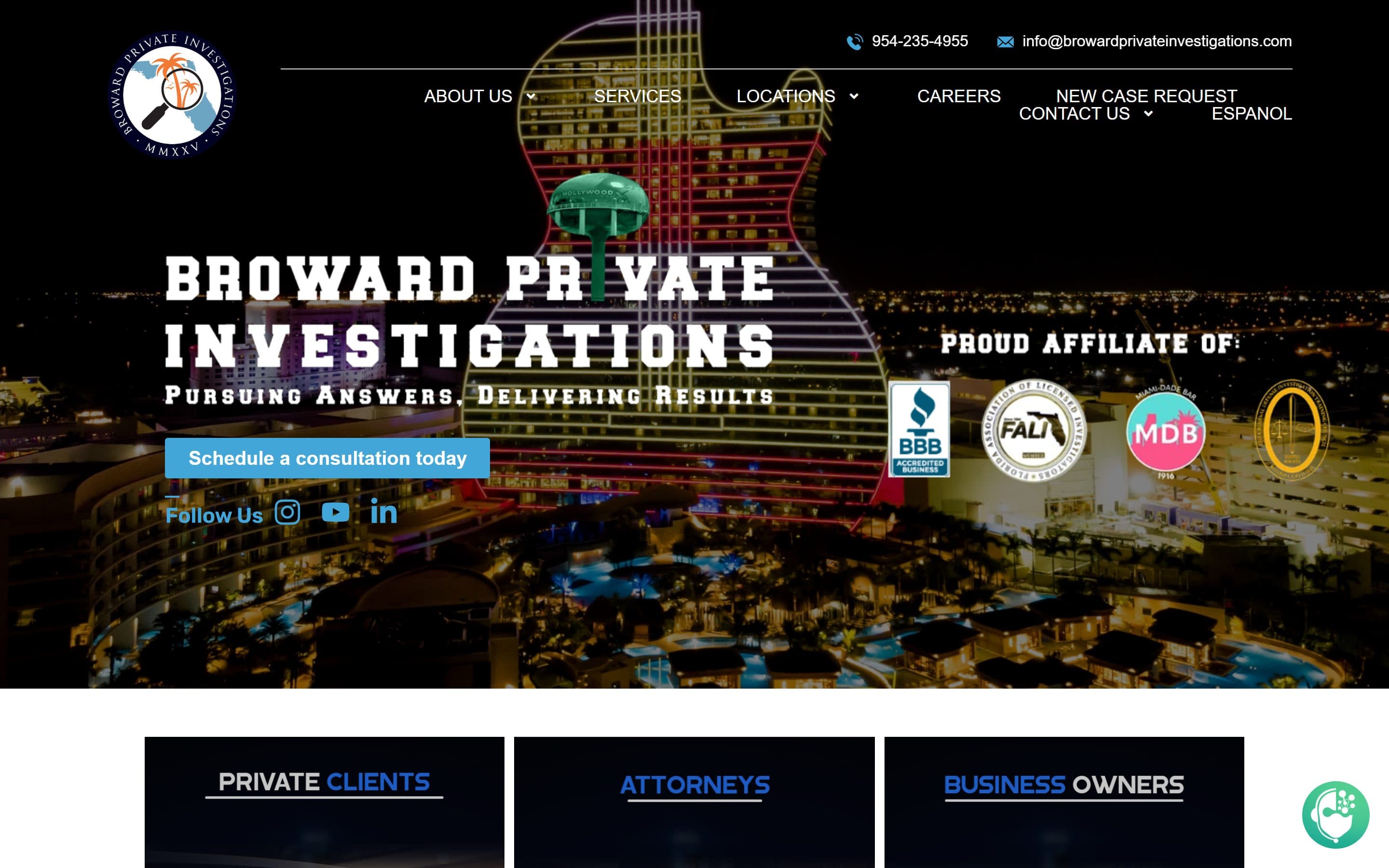 Broward Private Investigations website