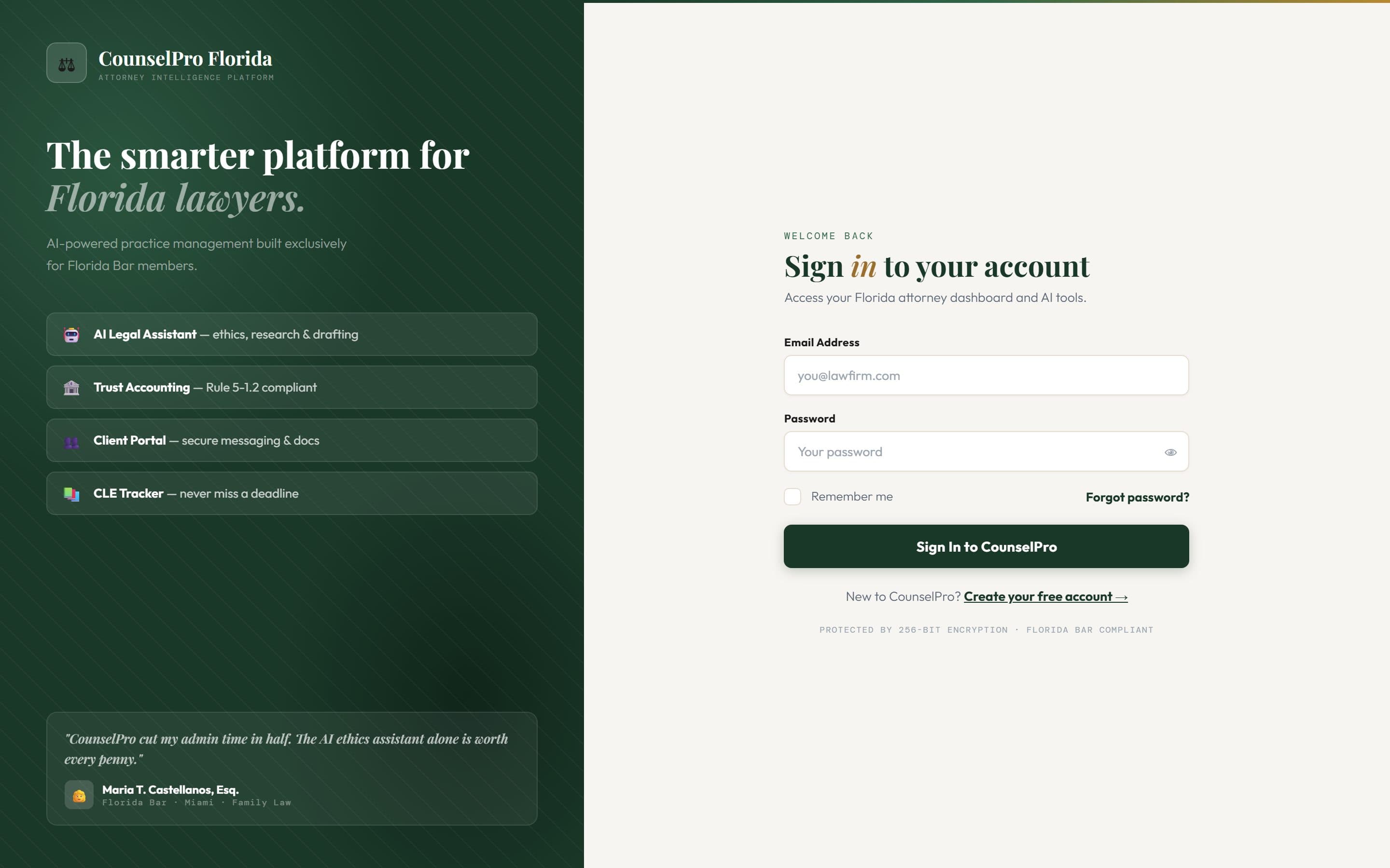 CounselPro Florida website