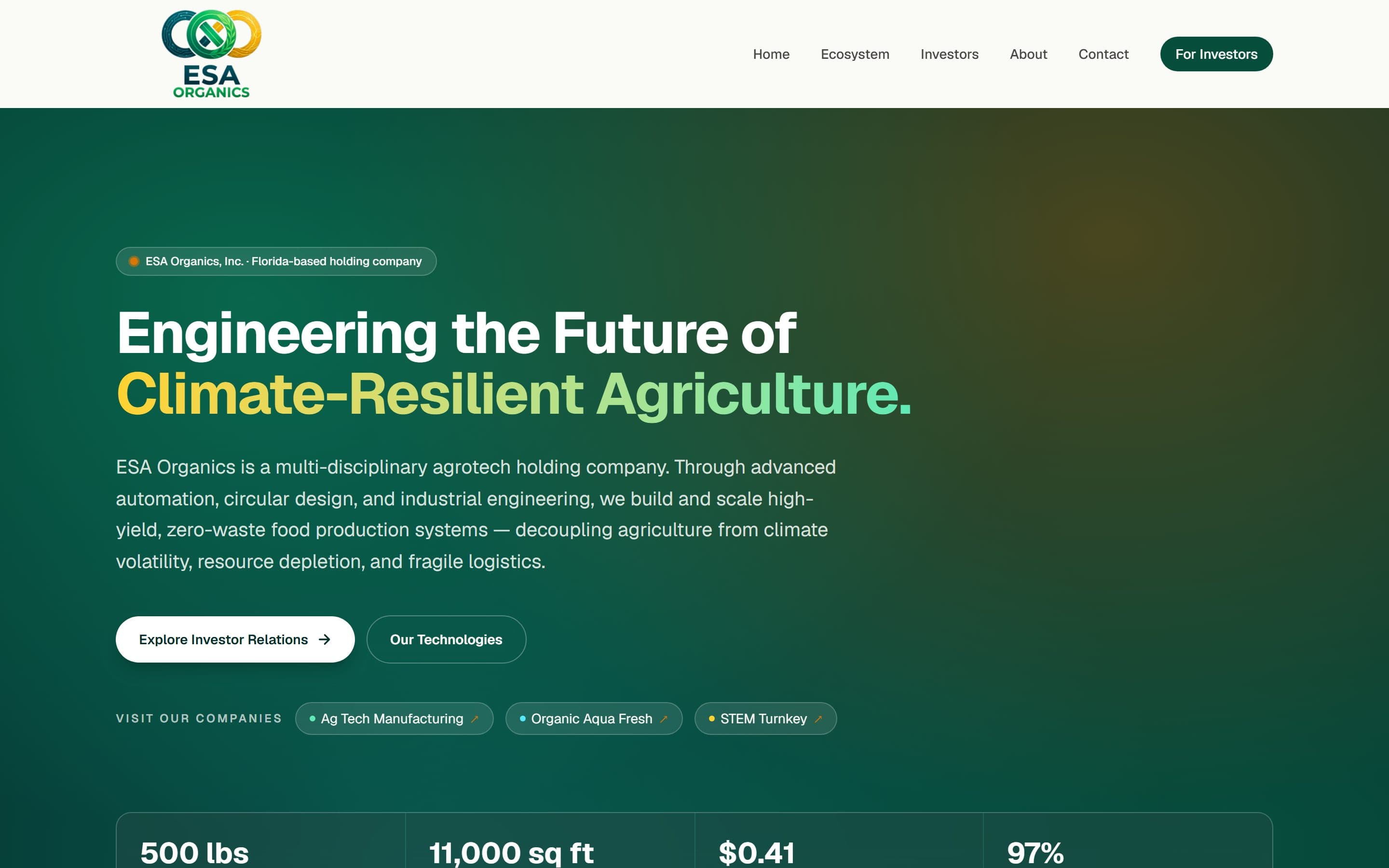 ESA Organics website