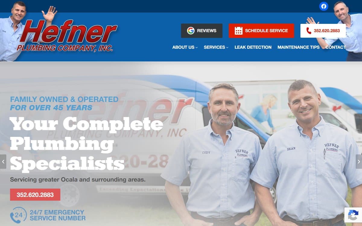 Hefner Plumbing website