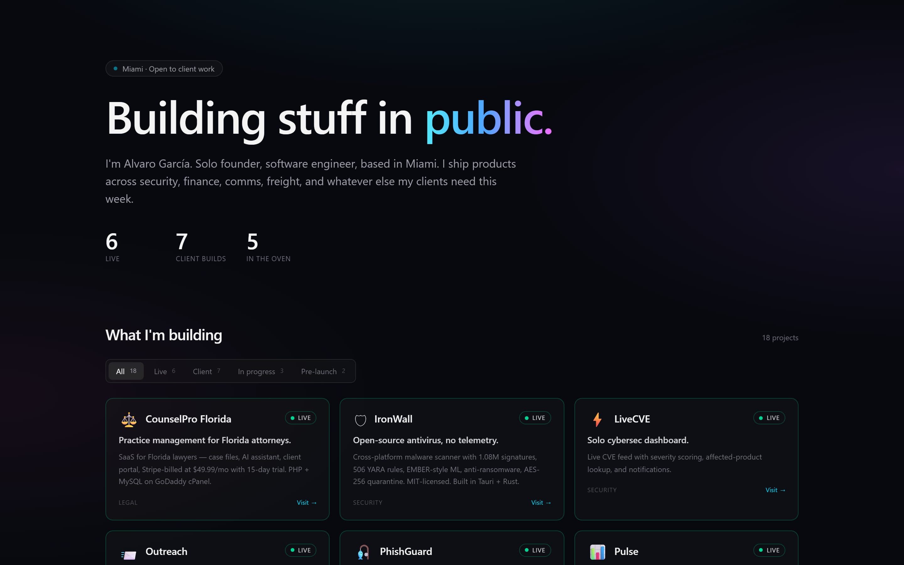 HQ — Personal Hub website
