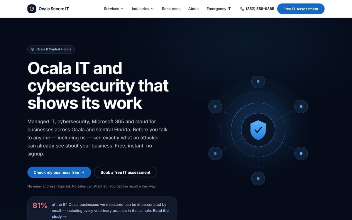Ocala Secure IT website