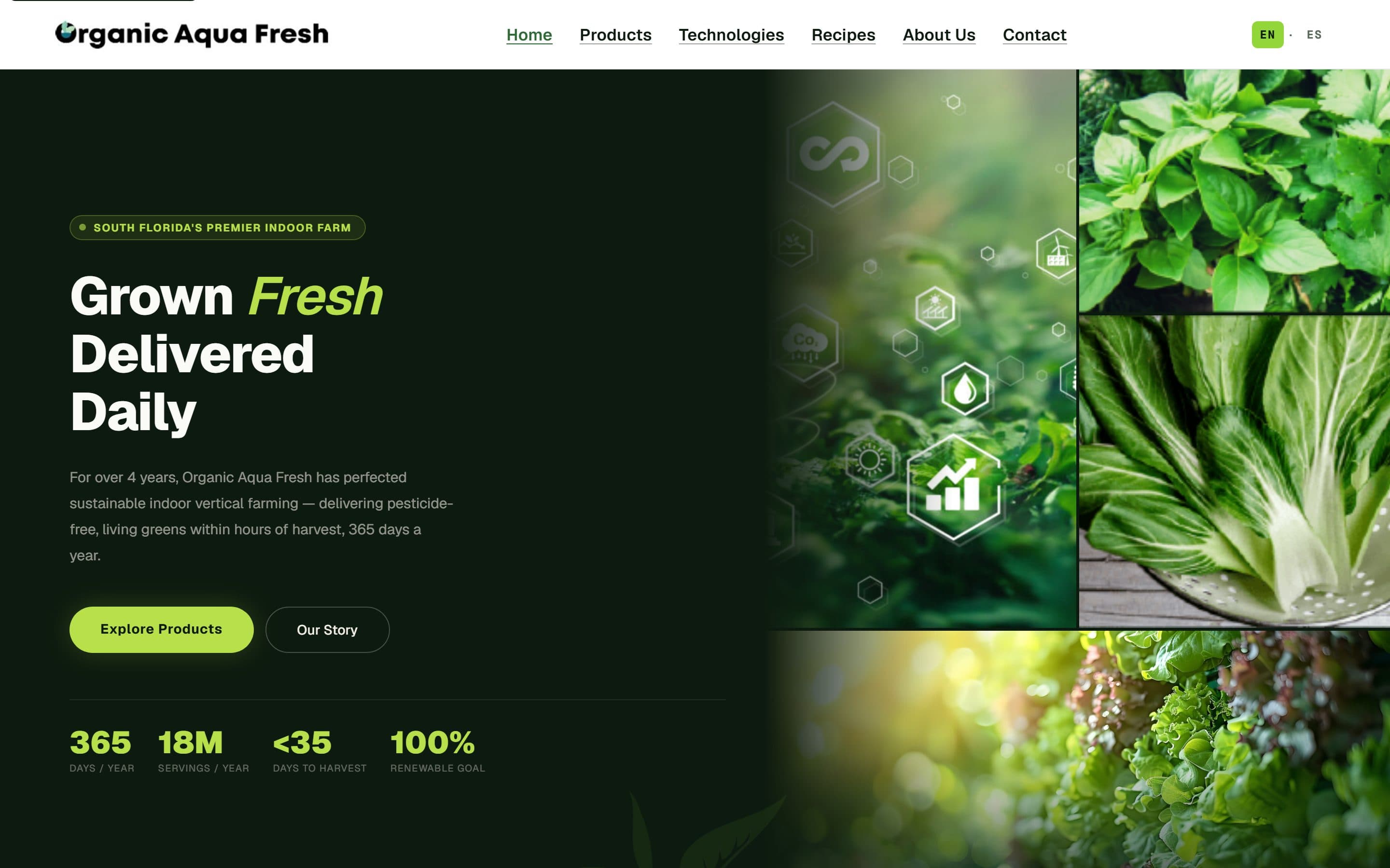 Organic Aqua Fresh website