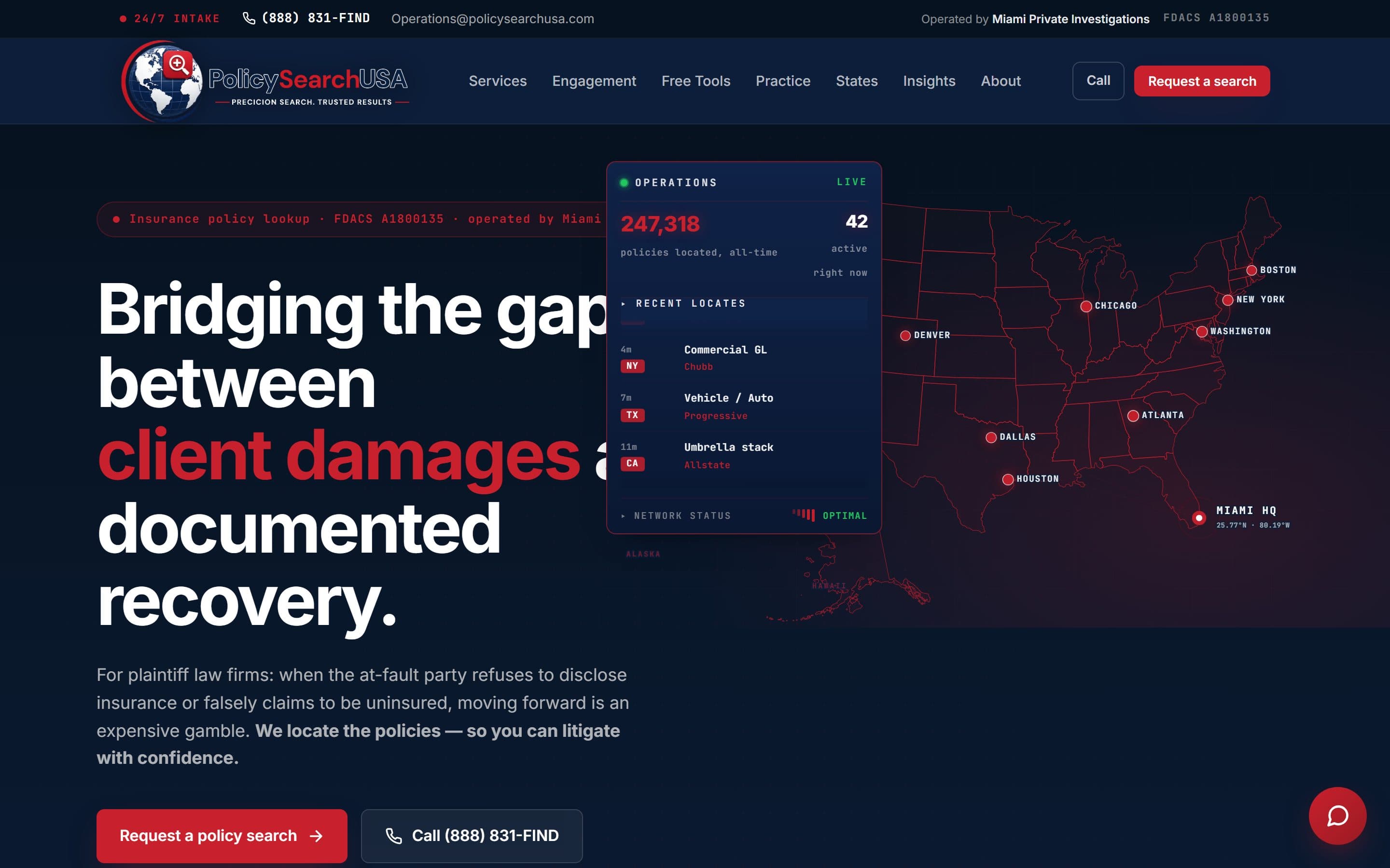 PolicySearch USA website