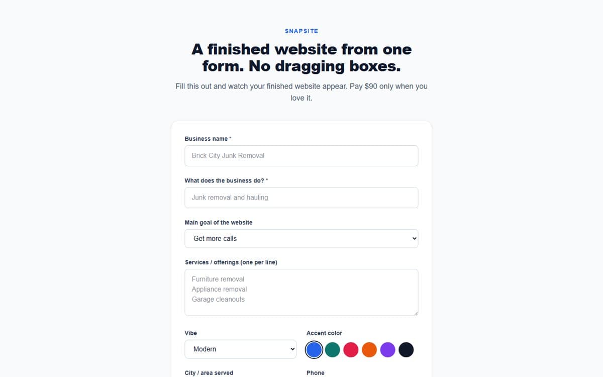 SnapSite website